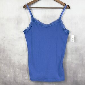 Y2K Womens Tank Top Lace Trim Camisole Coquette Balletcore Kawaii Faded‎ Glory